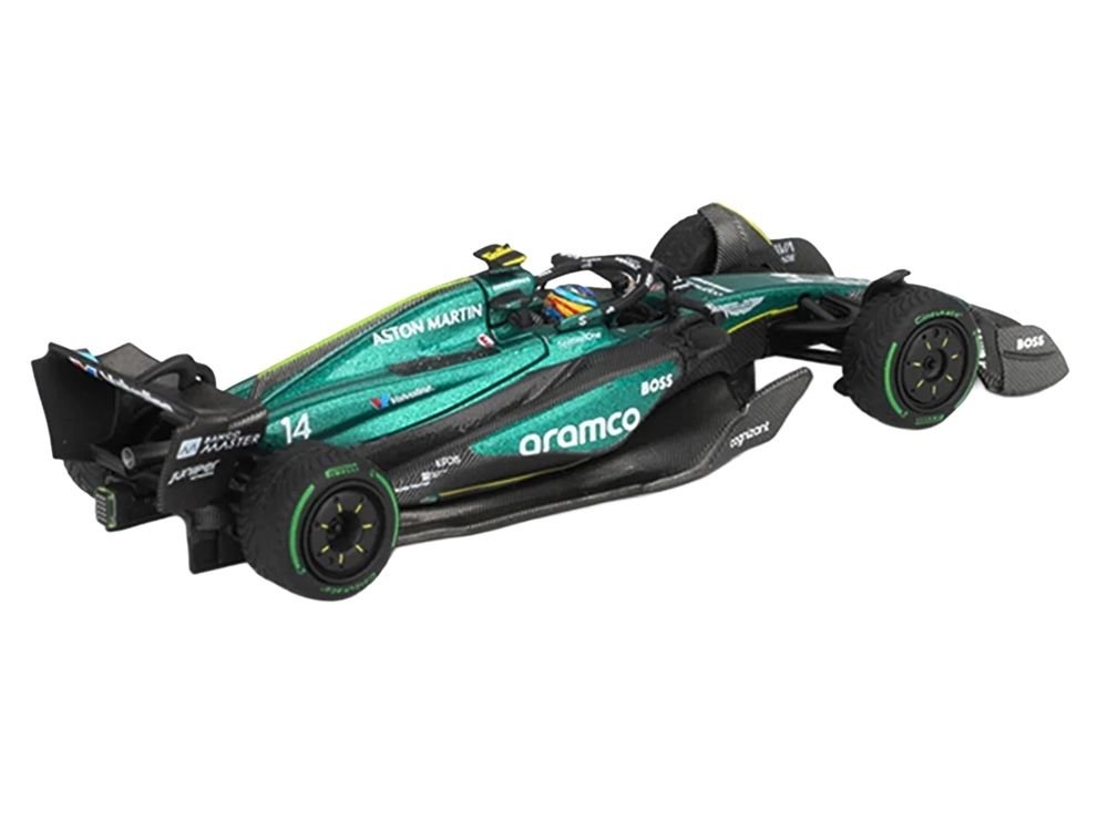 Aston Martin AMR24 #14 Fernando Alonso Formula One F1 "Canadian GP" (2024) Limited Edition 1/64 Diecast Model Car by Mini GT view 3