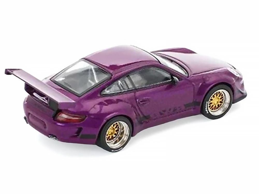 RWB 997 Purple Metallic with Black Stripes 1/64 Diecast Model Car by Pop Race view 3