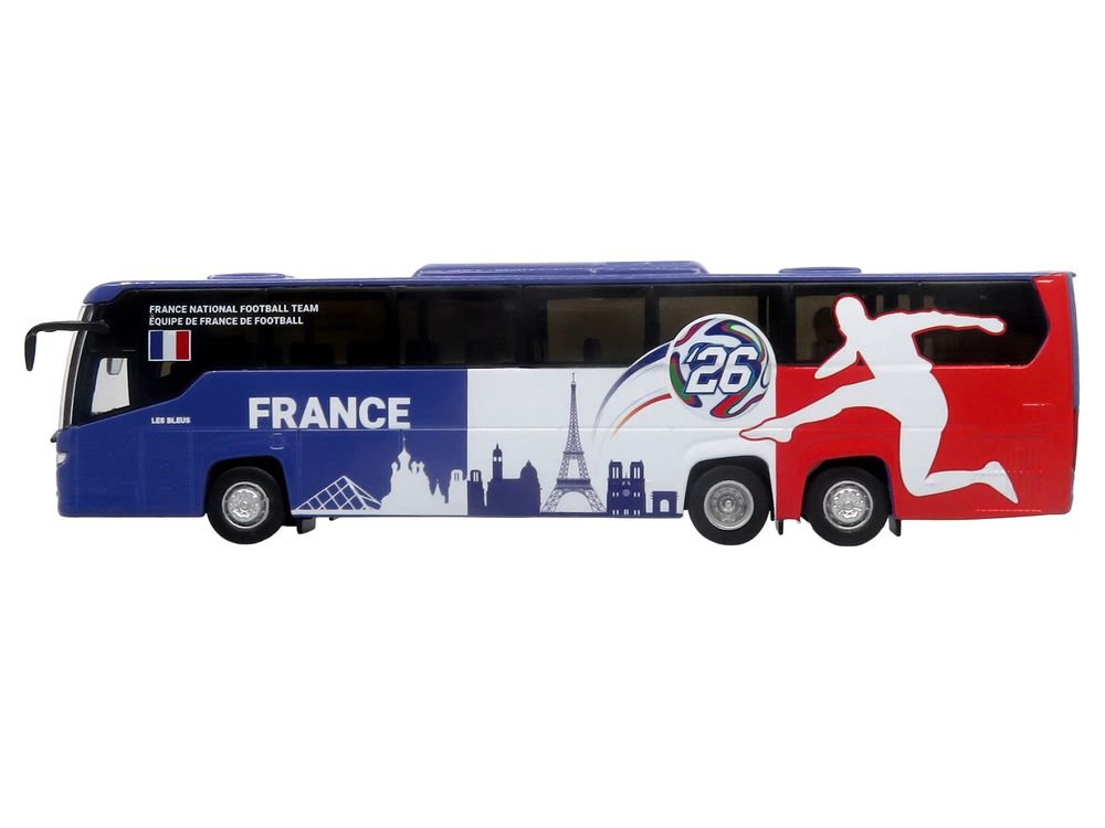 Scania Touring HD Coach Bus "France National Football Team" Blue with Graphics "International Federation of the Global Game" Series Limited Edition to 504 pieces Worldwide 1/87 (HO) Diecast Model by Iconic Replicas view 2