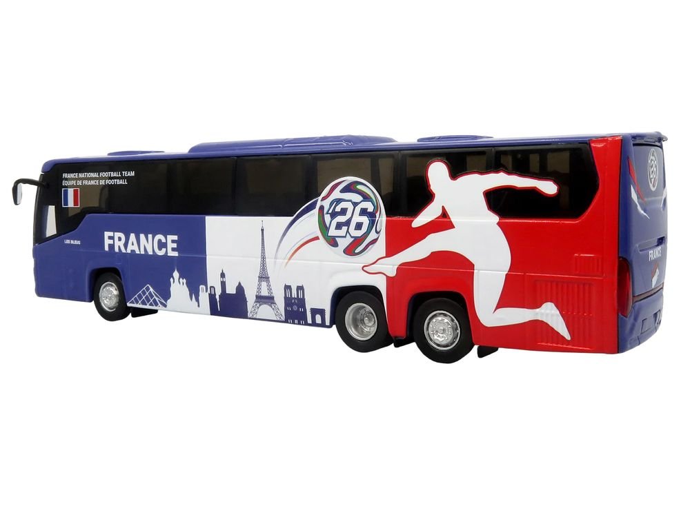 Scania Touring HD Coach Bus "France National Football Team" Blue with Graphics "International Federation of the Global Game" Series Limited Edition to 504 pieces Worldwide 1/87 (HO) Diecast Model by Iconic Replicas view 3