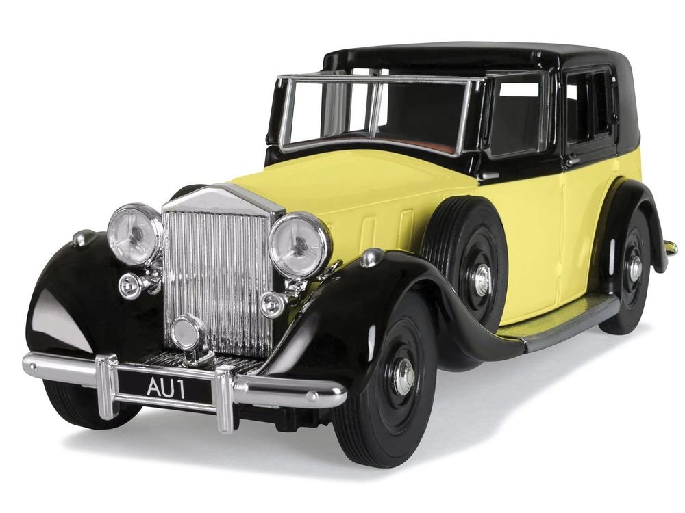 Rolls Royce Phantom III Sedanca de Ville Yellow with Black Top James Bond 007 "Goldfinger" (1964) Movie Diecast Model by Corgi view 4