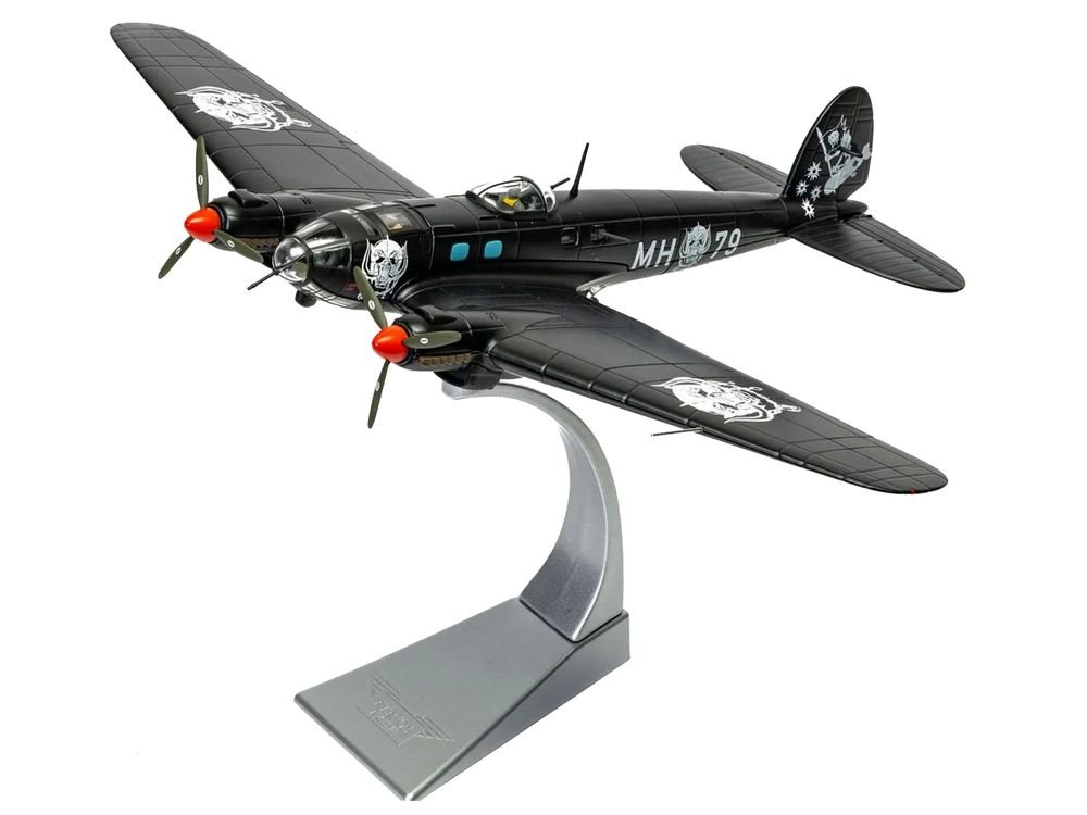Heinkel He III Bomber Aircraft "Motorhead" Black with Graphicss 1/72 Diecast Model by Corgi view 2