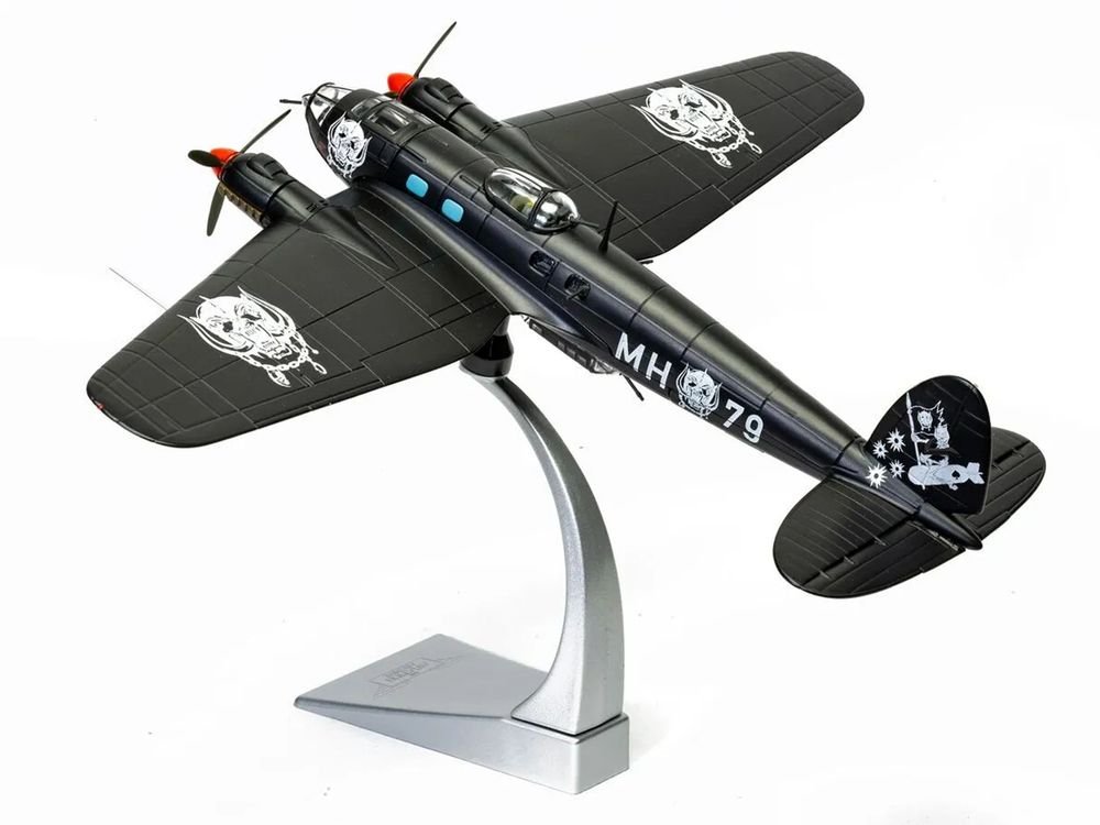 Heinkel He III Bomber Aircraft "Motorhead" Black with Graphicss 1/72 Diecast Model by Corgi view 3