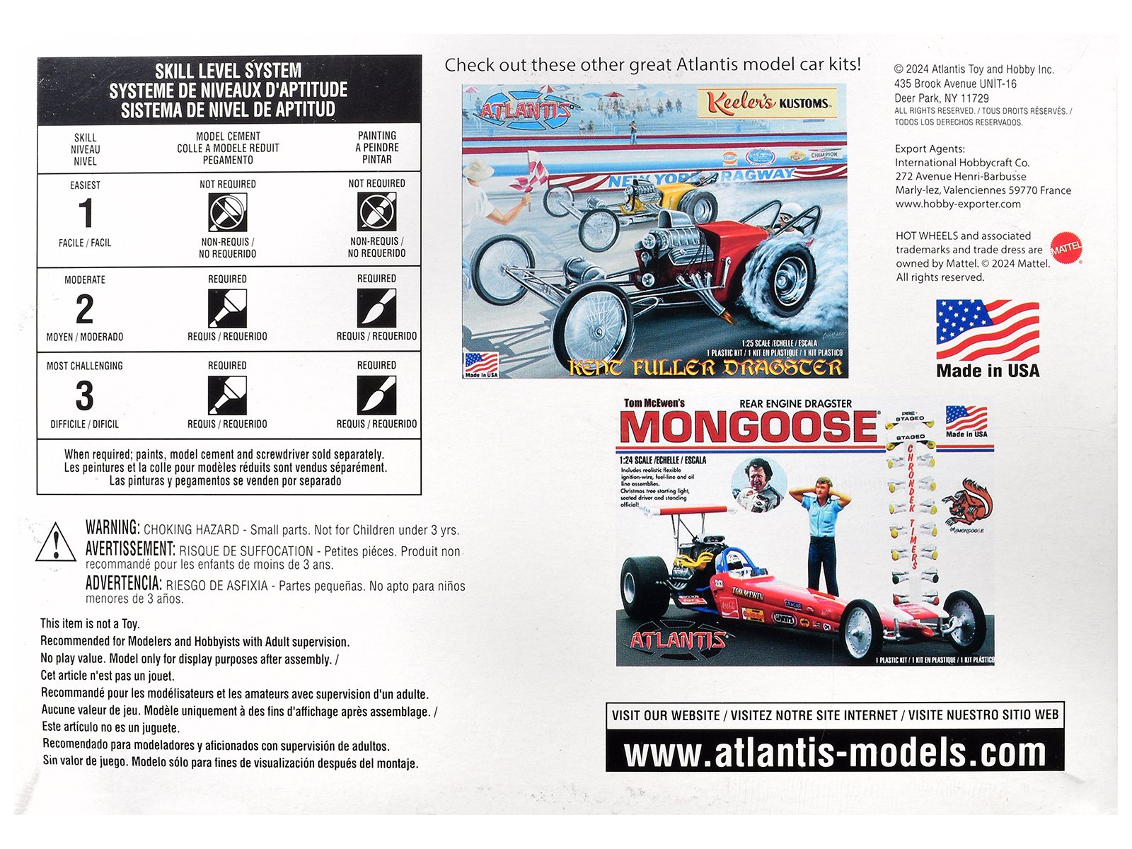 Skill 2 Model Kit Don the Snake Prudhomme's "AA" Fuel Front Engine Rail Dragste 1/24 Scale Model by Atlantis view 5