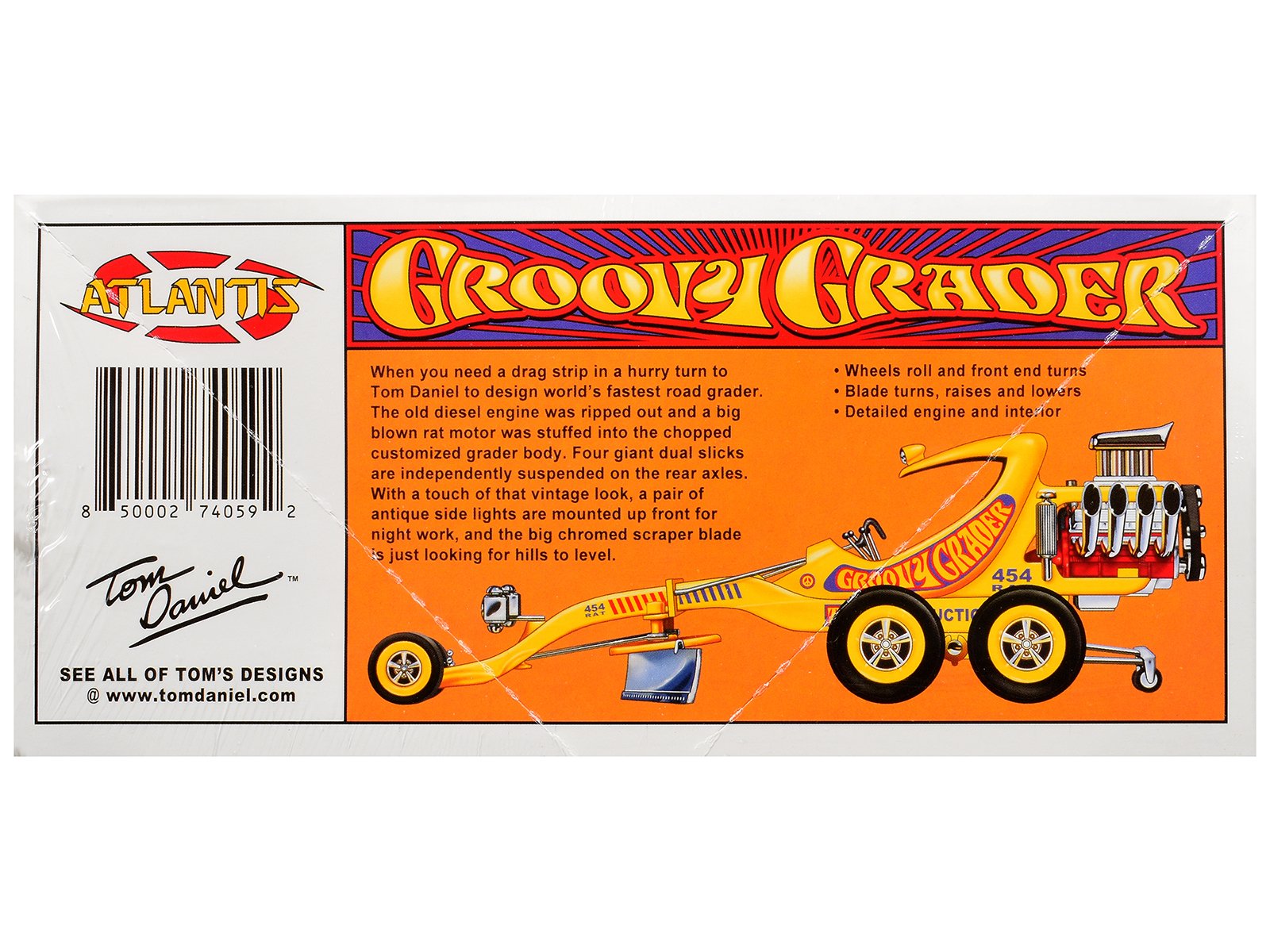 Skill 2 Model Kit Tom Daniel's Groovy Grader Dragster 1/24 Scale Model by Atlantis view 5