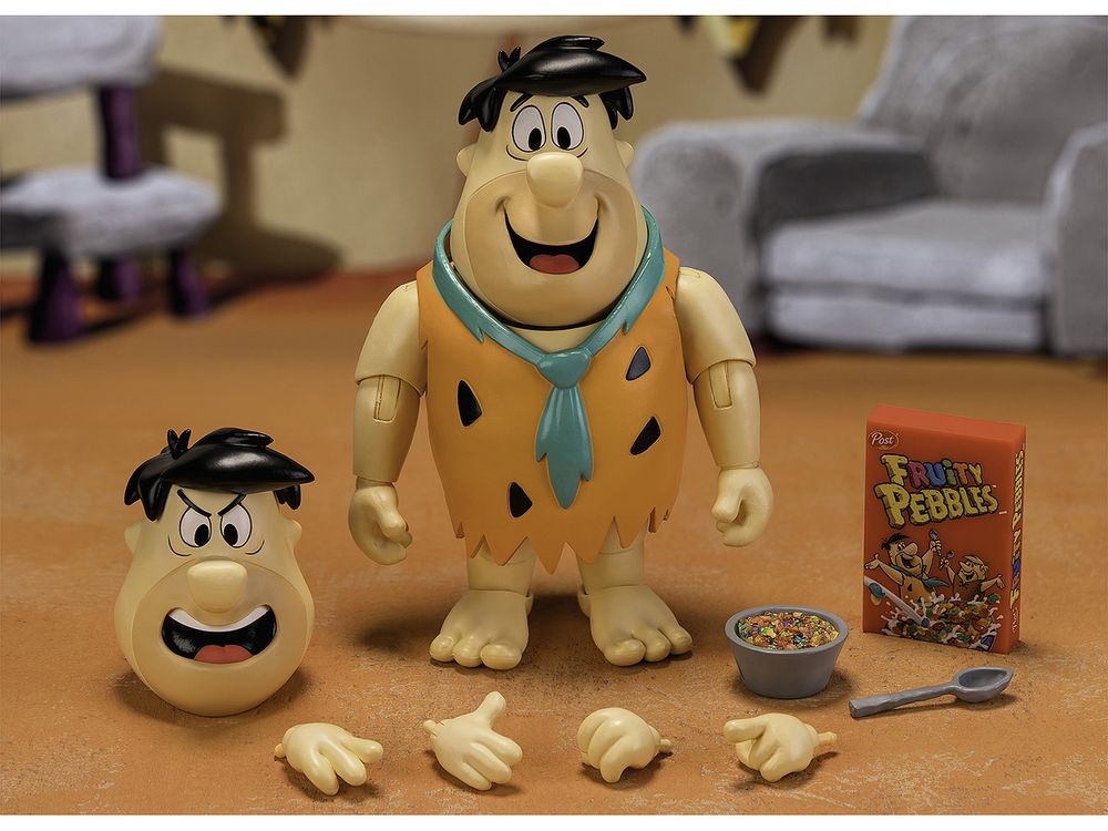 Fred Flintstone 6" Moveable Figure with Accessories and Alternate Head and Hands "The Flintstones - Post Fruity Pebbles" Model by Jada view 2