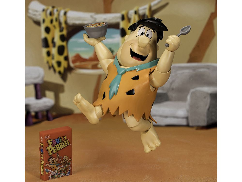 Fred Flintstone 6" Moveable Figure with Accessories and Alternate Head and Hands "The Flintstones - Post Fruity Pebbles" Model by Jada view 3