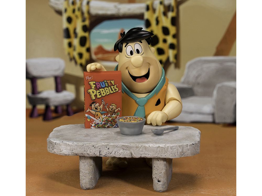 Fred Flintstone 6" Moveable Figure with Accessories and Alternate Head and Hands "The Flintstones - Post Fruity Pebbles" Model by Jada view 4