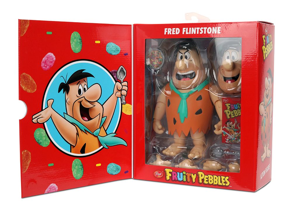 Fred Flintstone 6" Moveable Figure with Accessories and Alternate Head and Hands "The Flintstones - Post Fruity Pebbles" Model by Jada view 5