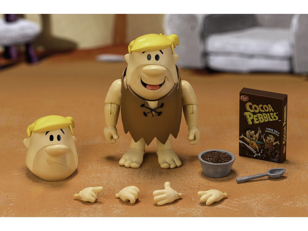 Barney Rubble 4.5" Moveable Figure with Accessories and Alternate Head and Hands "The Flintstones - Post Cocoa Pebbles" Model by Jada view 2