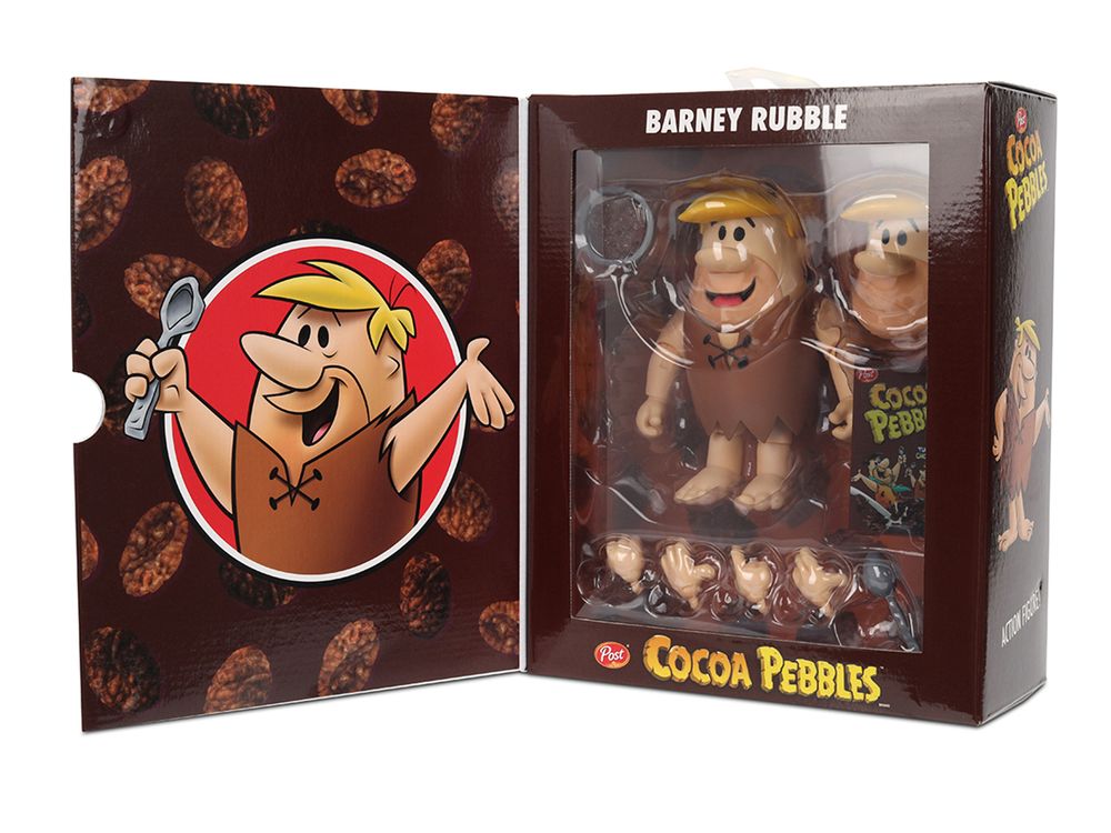 Barney Rubble 4.5" Moveable Figure with Accessories and Alternate Head and Hands "The Flintstones - Post Cocoa Pebbles" Model by Jada view 5