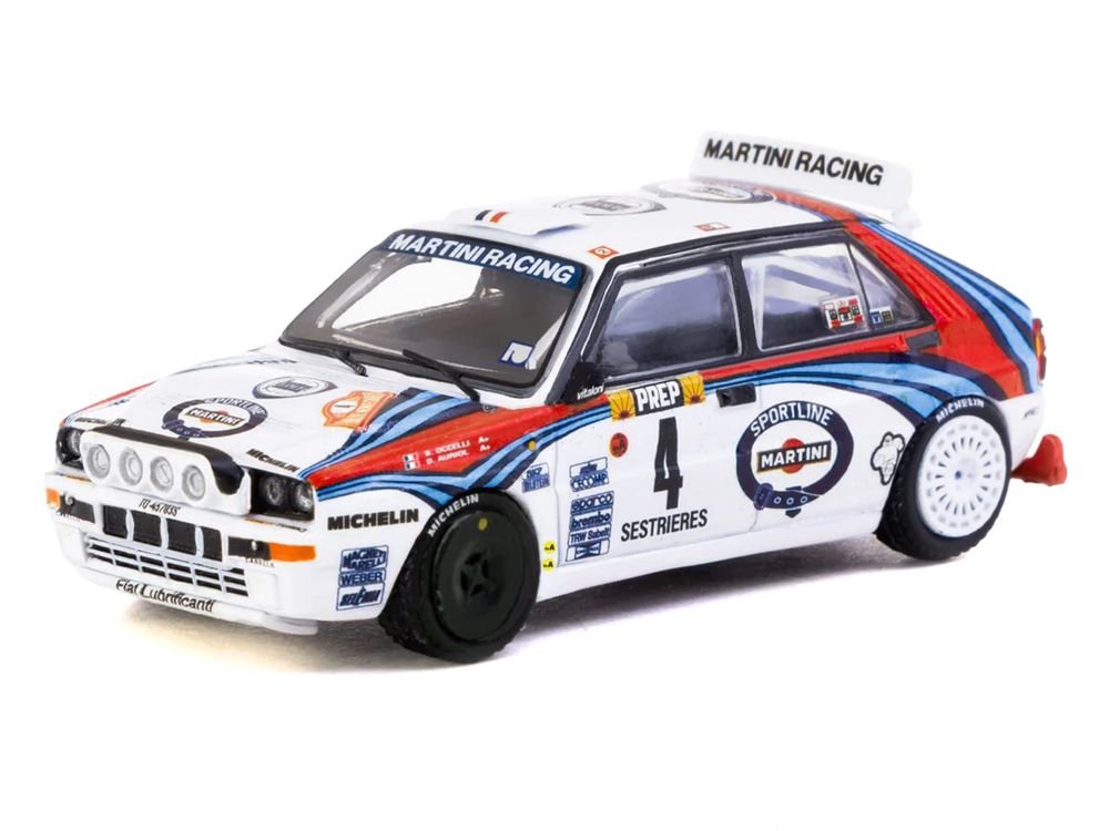 Lancia Delta HF Integrale #4 Didier Auriol - Bernard Occelli "Martini Racing" Winner "Monte Carlo Rally" (1992) "Hobby64" Series 1/64 Diecast Model Car by Tarmac Works view 2