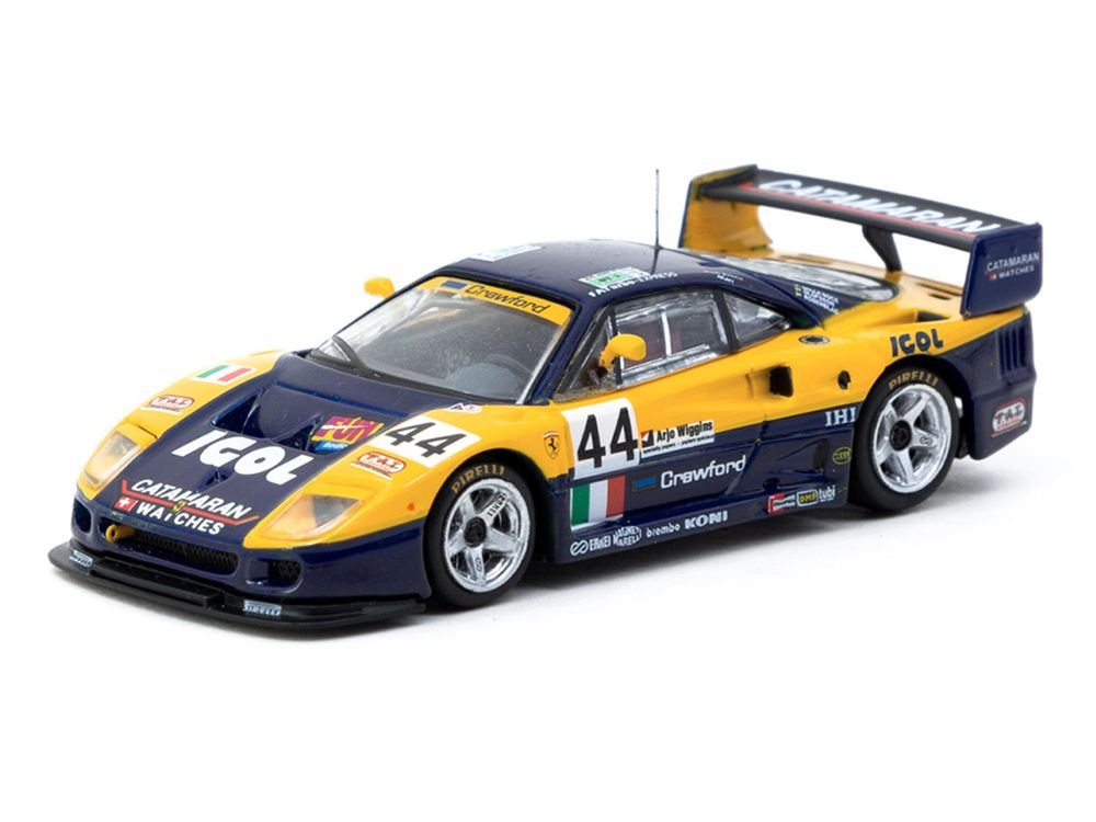 Ferrari F40 GTE #44 Luciano Della Noce - Anders Olofsson - Carl Rosenblad "24 Hours of Le Mans" (1996) "Hobby64" Series 1/64 Diecast Model Car by Tarmac Works view 2