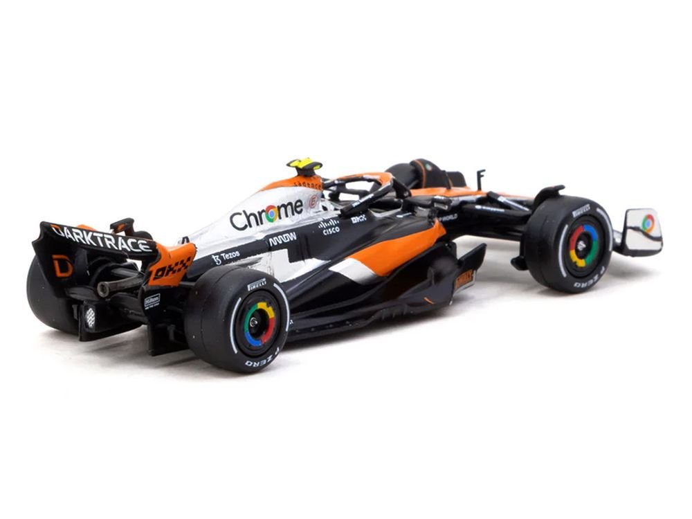 McLaren MCL60 #4 Lando Norris 2nd Place Formula One F1 "British GP" (2023) with Pitboards "Global64" Series 1/64 Diecast Model Car by Tarmac Works view 3