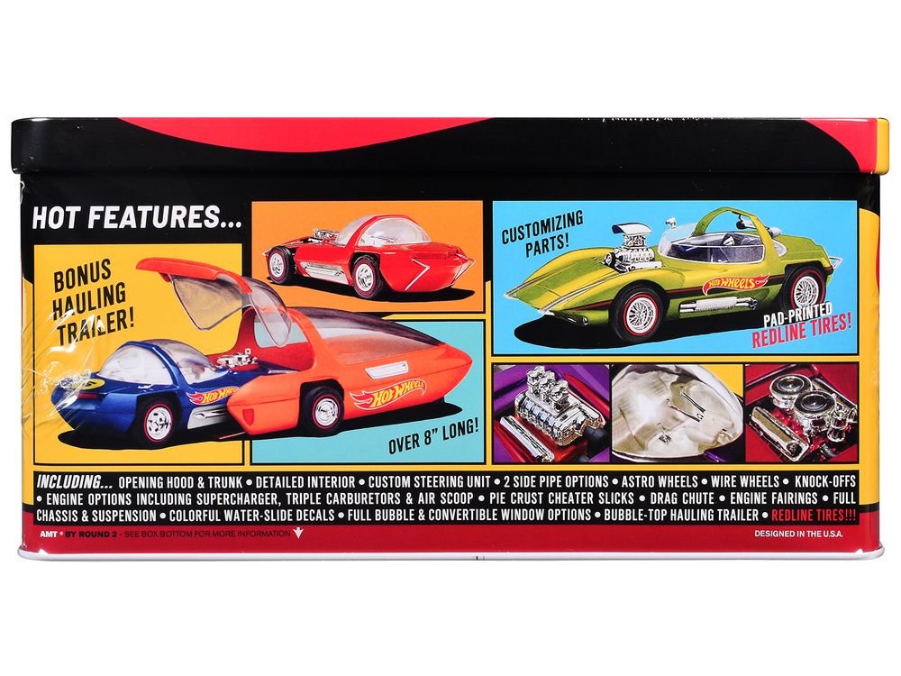 Skill 2 Model Kit Hot Wheels Silhouette with Collector Tin 1/25 Scale Model by AMT view 2