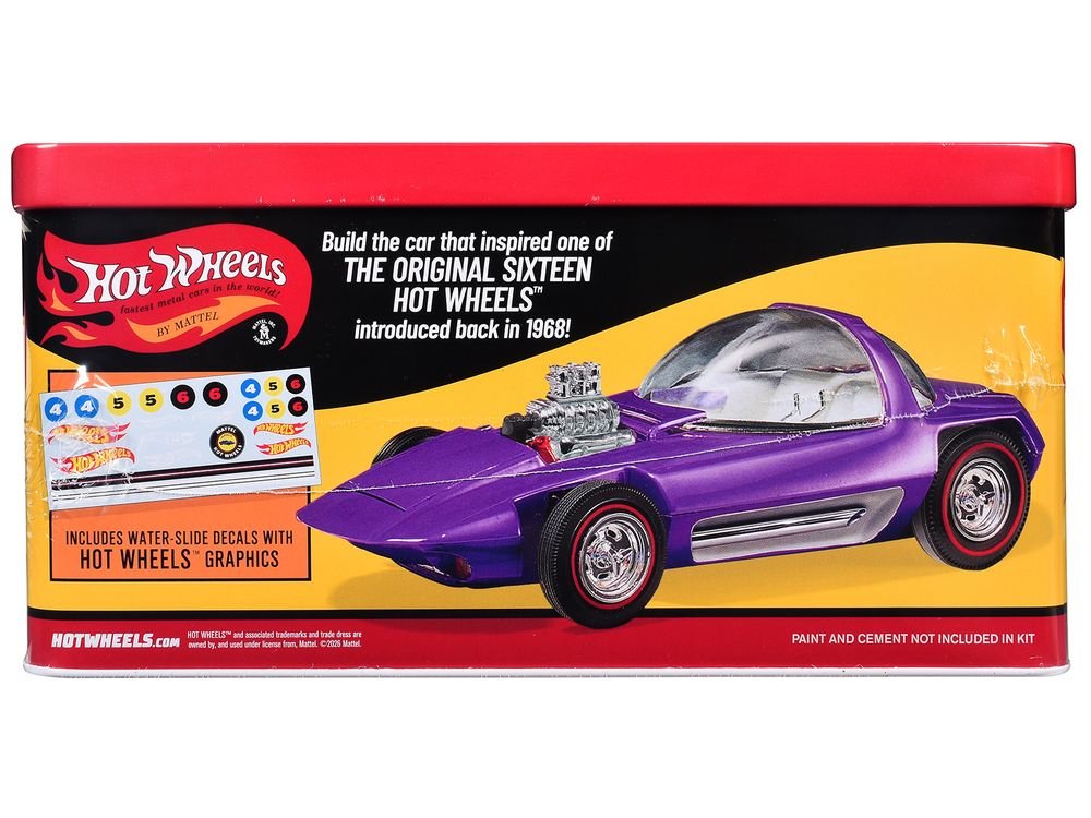 Skill 2 Model Kit Hot Wheels Silhouette with Collector Tin 1/25 Scale Model by AMT view 3