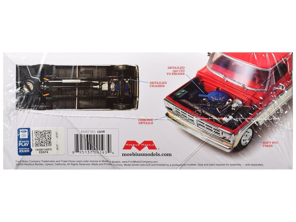 Skill 3 Model Kit 1971 Ford Ranger XLT Pickup Truck 1/25 Scale Model by Moebius view 4