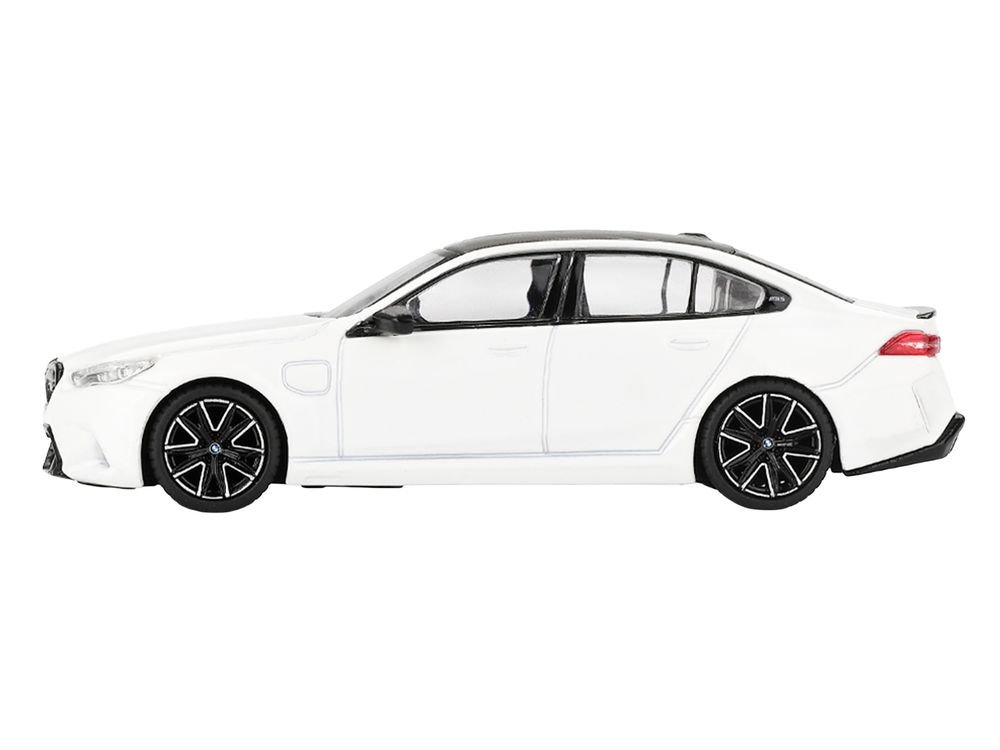 BMW M5 Alpine White with Carbon Top Limited Edition 1/64 Diecast Model Car by Mini GT view 2