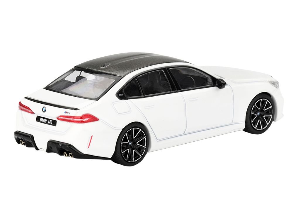 BMW M5 Alpine White with Carbon Top Limited Edition 1/64 Diecast Model Car by Mini GT view 3