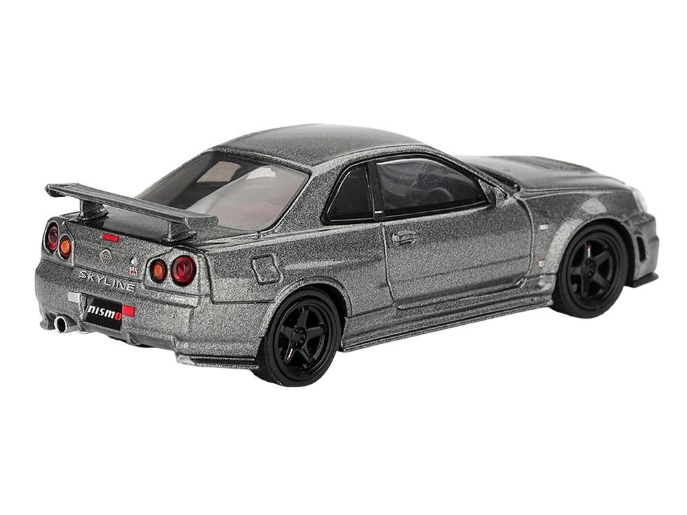 Nissan Skyline GT-R (NISMO BNR34 CRS Version) RHD (Right Hand Drive) Dark Metal Gray Metallic Limited Edition 1/64 Diecast Model Car by Mini GT view 4