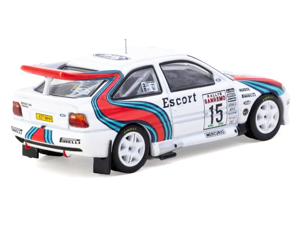 Ford Escort RS Cosworth WRC #15 Malcolm Wilson - Bryan Thomas "Rallye Sanremo" (1994) "Hobby64" Series 1/64 Diecast Model Car by Tarmac Works view 3