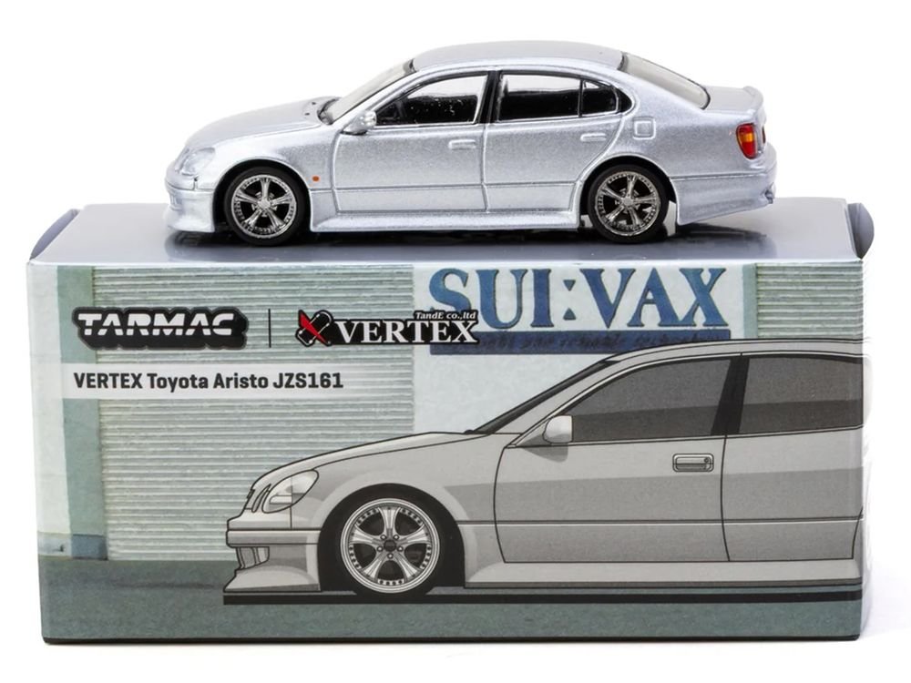 Toyota Vertex Aristo JZS161 RHD (Right Hand Drive) Silver Metallic "Global64" Series 1/64 Diecast Model Car by Tarmac Works view 4