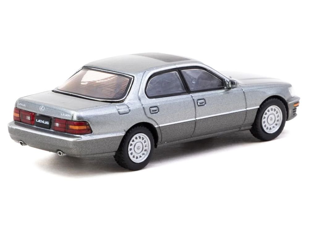 Lexus LS400 RHD (Right Hand Drive) Flint Gray Metallic "Global64" Series 1/64 Diecast Model Car by Tarmac Works view 3