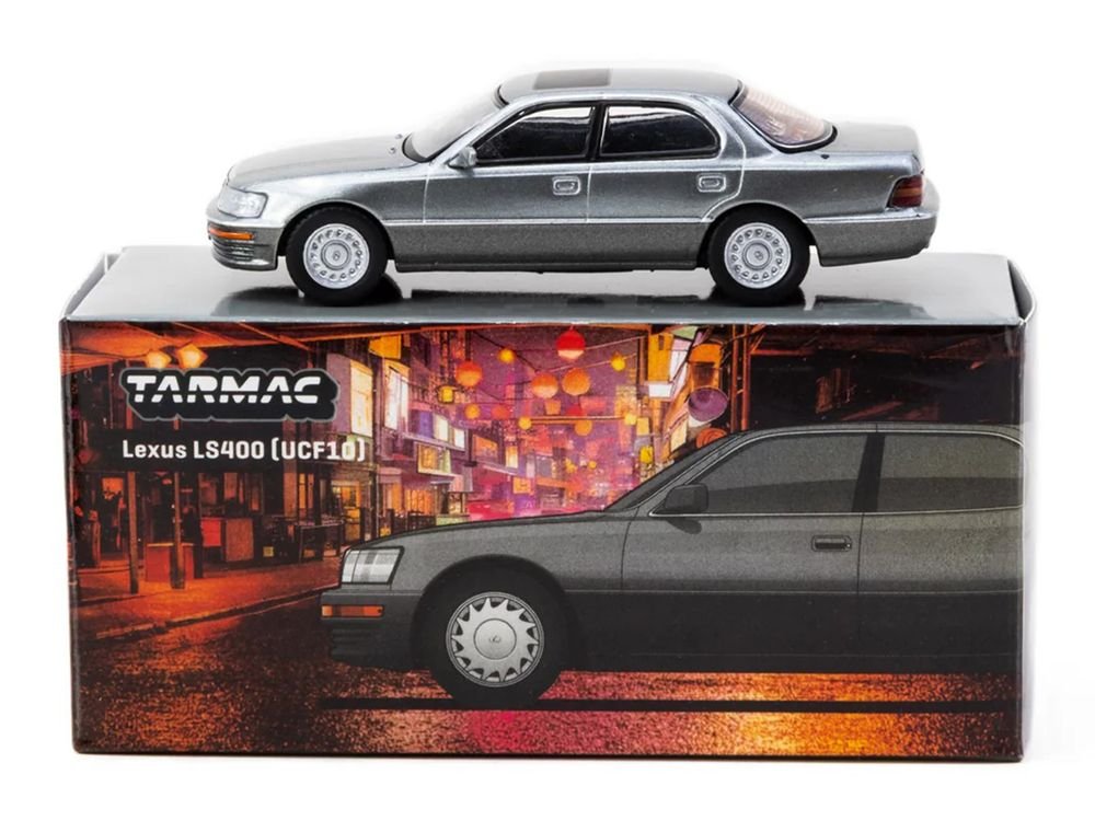 Lexus LS400 RHD (Right Hand Drive) Flint Gray Metallic "Global64" Series 1/64 Diecast Model Car by Tarmac Works view 4