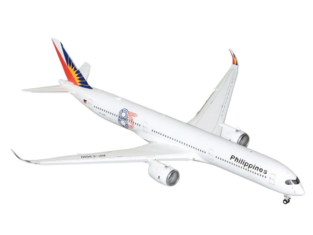 Airbus A350-1000 Commercial Aircraft with Flaps Down "Philippine Airlines" (RP-C3510) White with Tail Graphics "Gemini 200" 1/200 Diecast Model Airplane by GeminiJets view 2