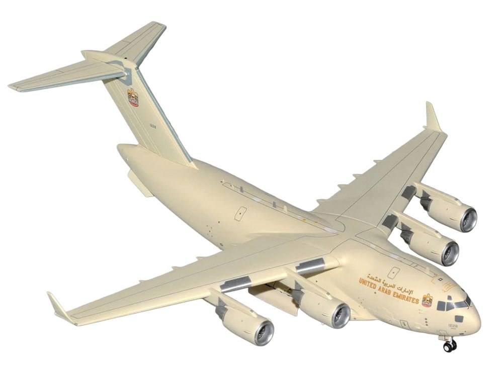 Boeing C-17 Globemaster III Transport Aircraft "United Arab Emirates Air Force" (1228) Beige "Gemini 200" 1/200 Diecast Model Airplane by GeminiJets view 2