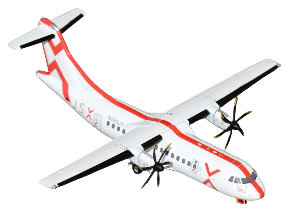 ATR 42-600 Commercial Aircraft "JSX" (N400JX) White with Red Stripes 1/400 Diecast Model Airplane by GeminiJets view 2
