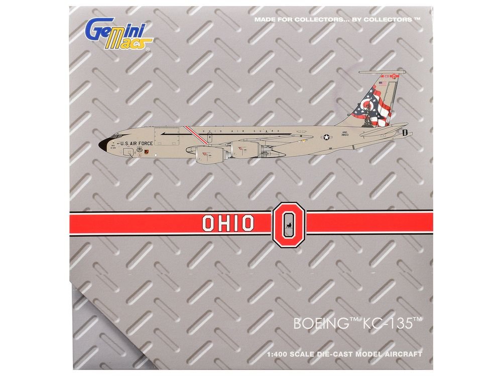 Boeing KC-135R Stratotanker Aircraft "Ohio Air National Guard" United States Air Force (63-8013) Gray "Gemini Macs" 1/400 Diecast Model Airplane by GeminiJets view 3