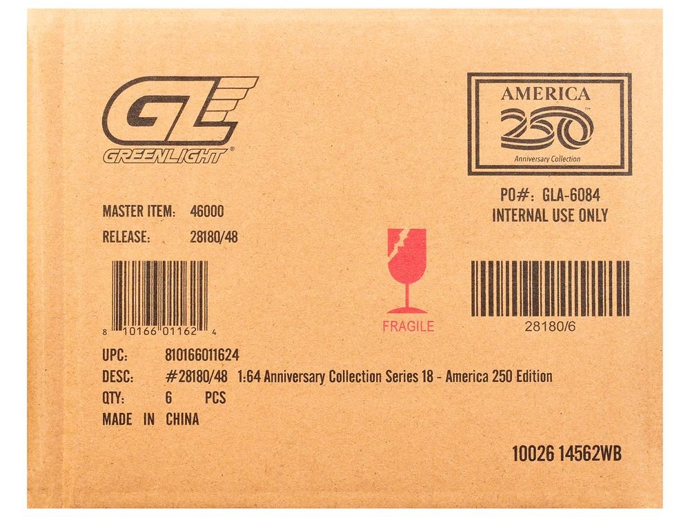 "Anniversary Collection" Series 18 Set of 6 pieces "America 250 Edition" 1/64 Diecast Model Cars by Greenlight view 3
