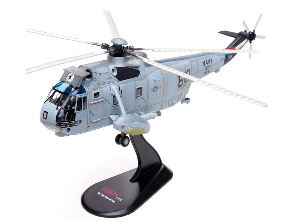 Sikorsky SH-3H Sea King Helicopter "149713/NK 610 Helicopter Anti-Submarine Squadron 8 Eightballers Carrier Air Wing 14 USS Independence (CV-62)" (1990s) United States Navy 1/72 Diecast Model by Legion view 5