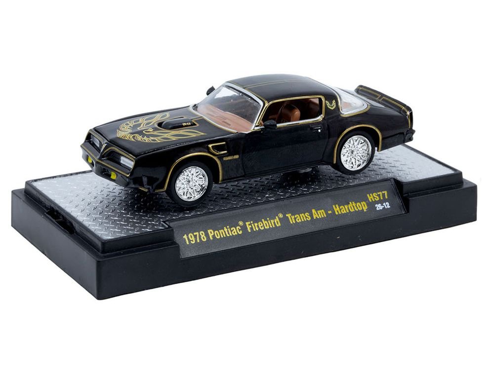 1978 Pontiac Firebird Trans Am Black with Hood Graphics Limited Edition to 12650 pieces Worldwide 1/64 Diecast Model Car by M2 Machines view 2