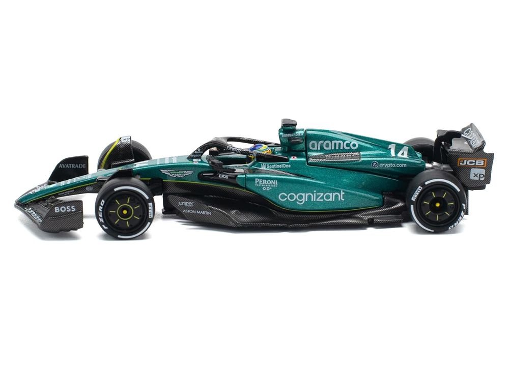 Aston Martin AMR23 #14 Fernando Alonso "Formula One F1 World Championship" (2023) 1/64 Diecast Model Car by Pop Race view 2