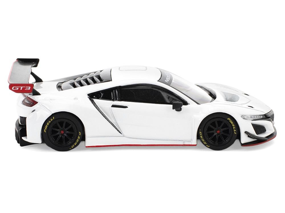 Honda NSX GT3 EVO22 White 1/64 Diecast Model Car by Pop Race view 4