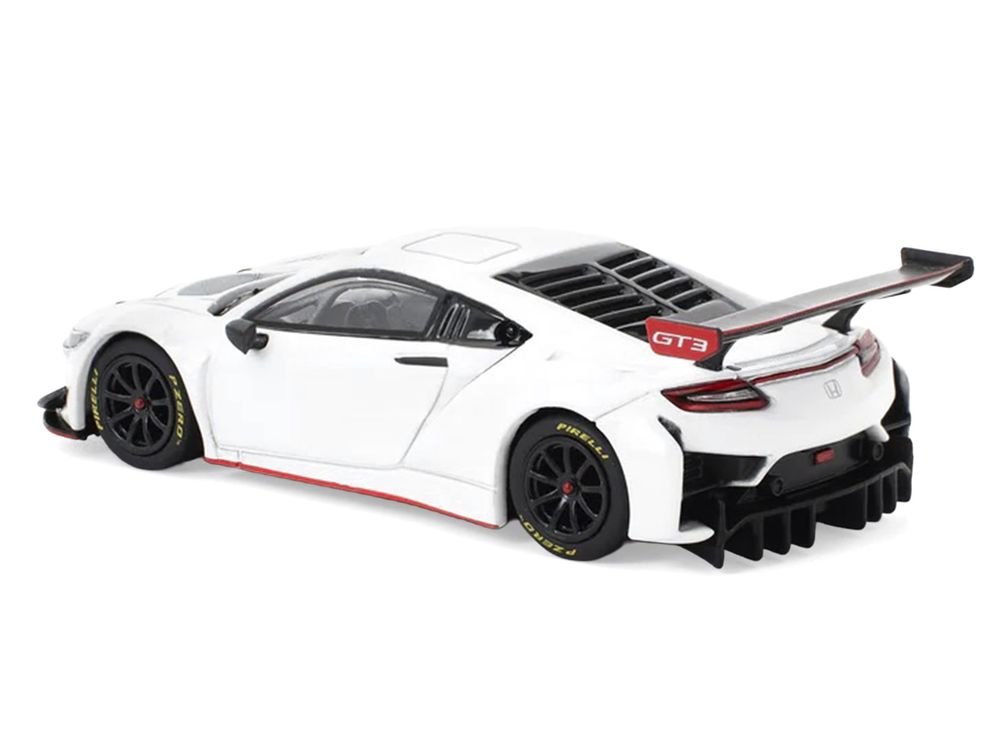 Honda NSX GT3 EVO22 White 1/64 Diecast Model Car by Pop Race view 5