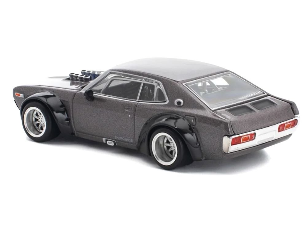 Datsun Laurel C130 RHD (Right Hand Drive) Gray Metallic 1/64 Diecast Model Car by Pop Race view 5