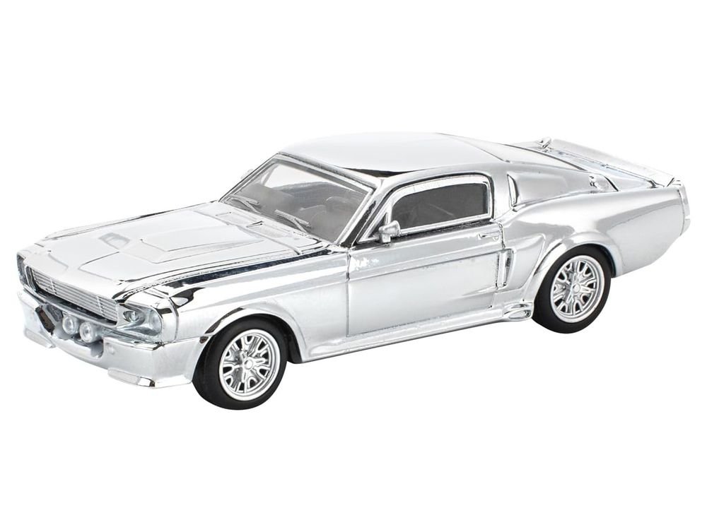 Shelby Mustang GT500 Silver Chrome 1/64 Diecast Model Car by Pop Race view 2