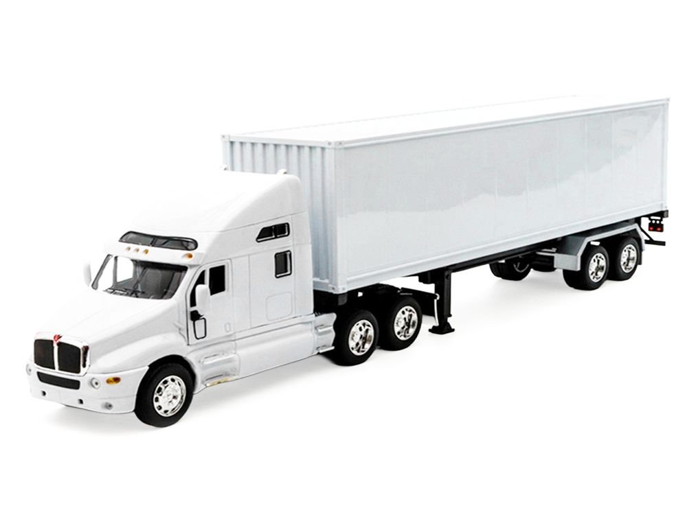 Kenworth T2000 Truck White with White Container "Transporter" Series 1/32 Diecast Model by Welly view 2