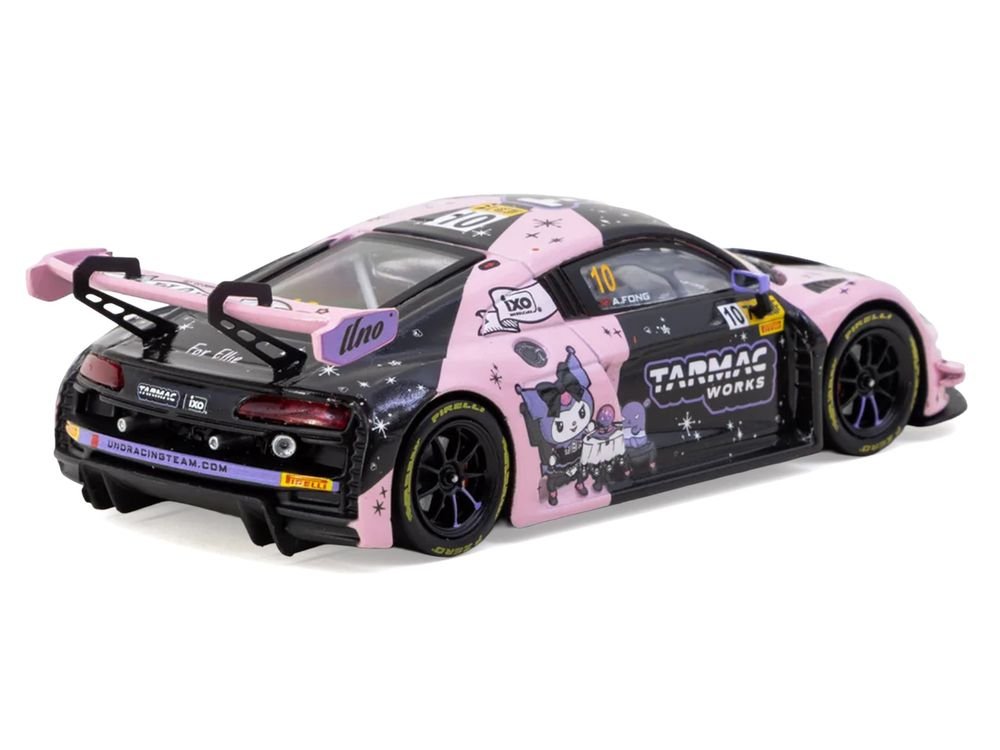 Audi R8 LMS GT3 evo II #10 Adderly Fong "Uno Racing Team - Kuromi" "Macau GT Cup - FIA GT World Cup" (2024) with A4 Poster "Hobby43" Series 1/43 Diecast Model Car by Tarmac Works view 3