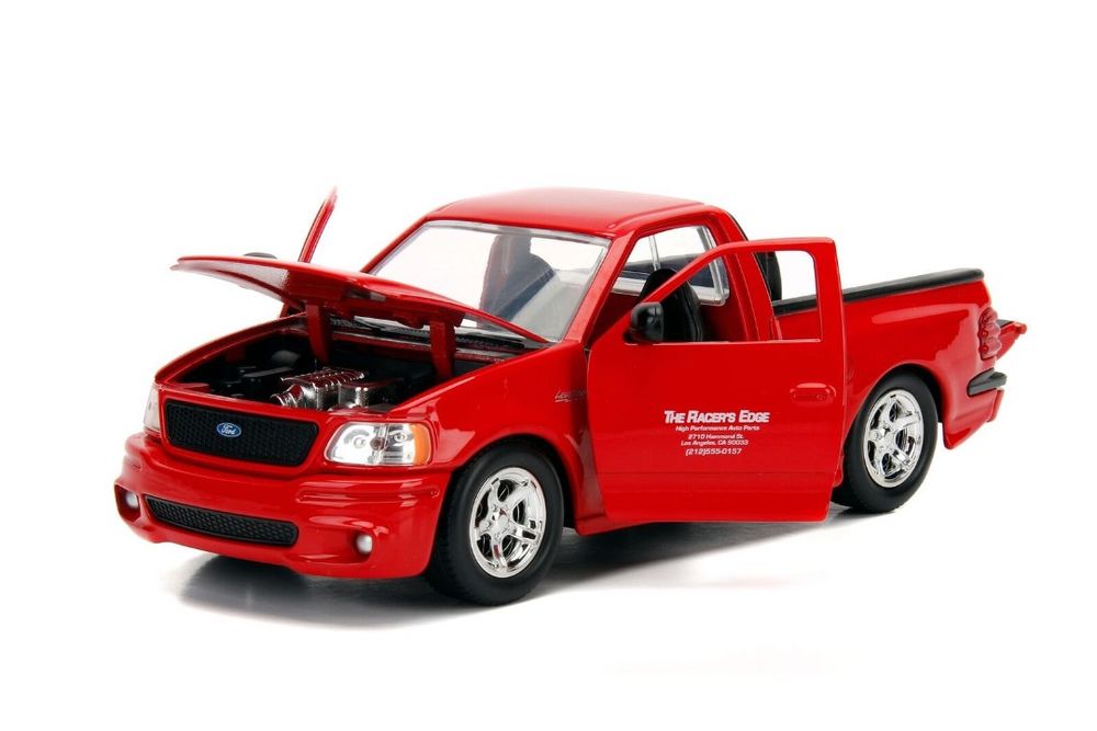 Ford F-150 SVT Lightning Pickup Truck Red "The Fast and the Furious" (2001) Movie "25 Years of Fast & Furious" Series 1/24 Diecast Model Car by Jada view 2
