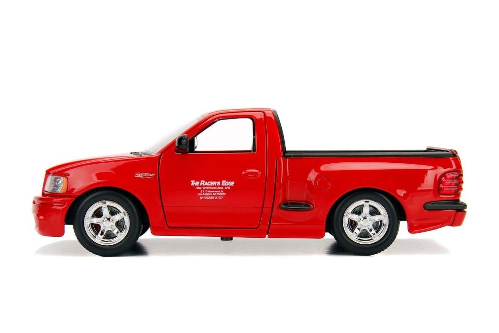 Ford F-150 SVT Lightning Pickup Truck Red "The Fast and the Furious" (2001) Movie "25 Years of Fast & Furious" Series 1/24 Diecast Model Car by Jada view 3