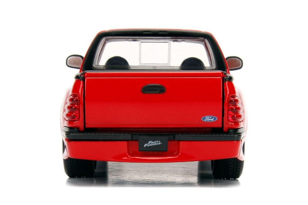 Ford F-150 SVT Lightning Pickup Truck Red "The Fast and the Furious" (2001) Movie "25 Years of Fast & Furious" Series 1/24 Diecast Model Car by Jada view 4