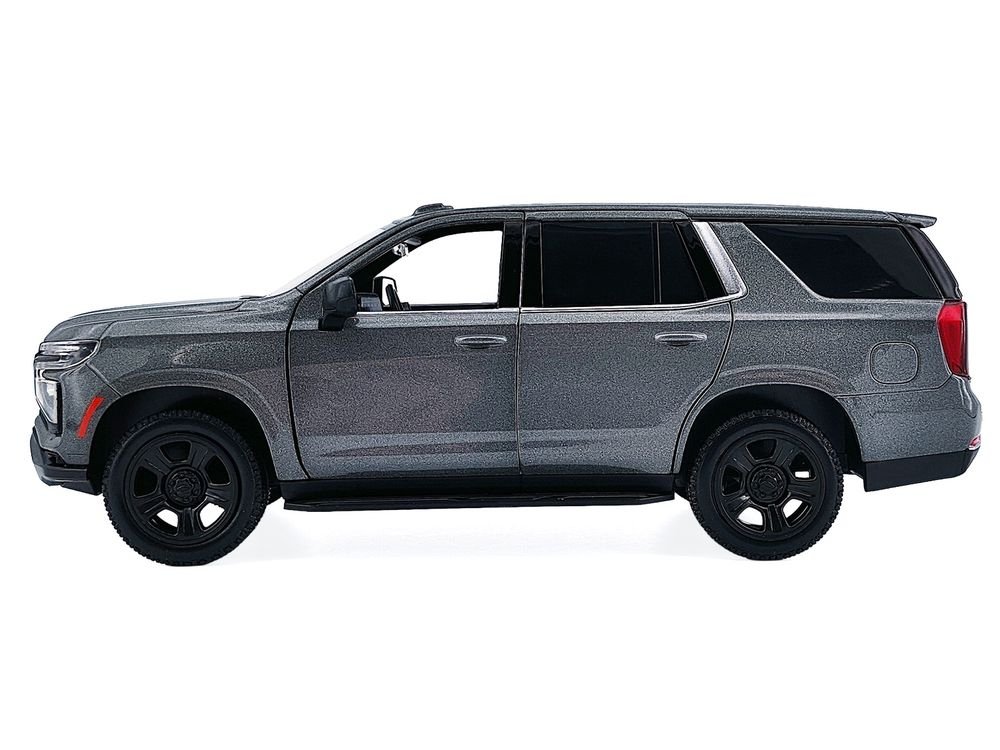 2025 Chevrolet Tahoe PPV Dark Gray Metallic "Custom Builder's Kit - Law Enforcement and Public Service" 1/24 Diecast Model Car by Motormax view 3
