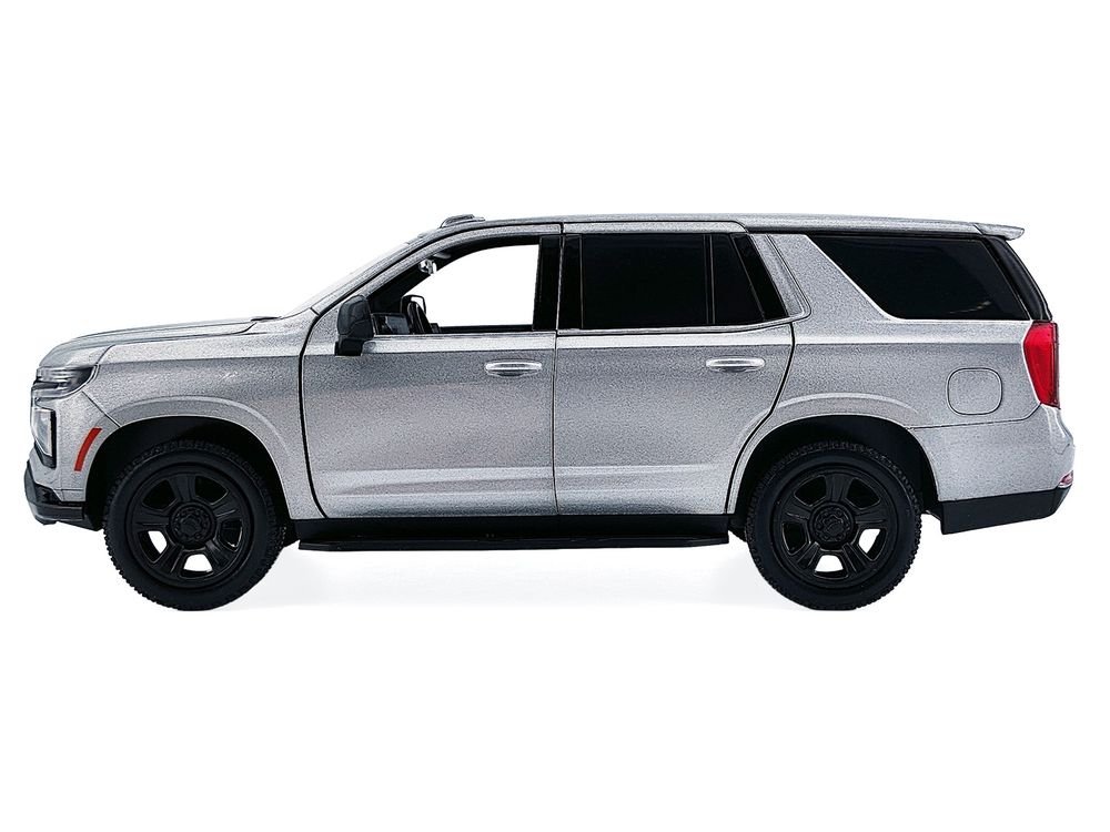 2025 Chevrolet Tahoe PPV Silver Metallic "Custom Builder's Kit - Law Enforcement and Public Service" Series 1/24 Diecast Model Car by Motormax view 3