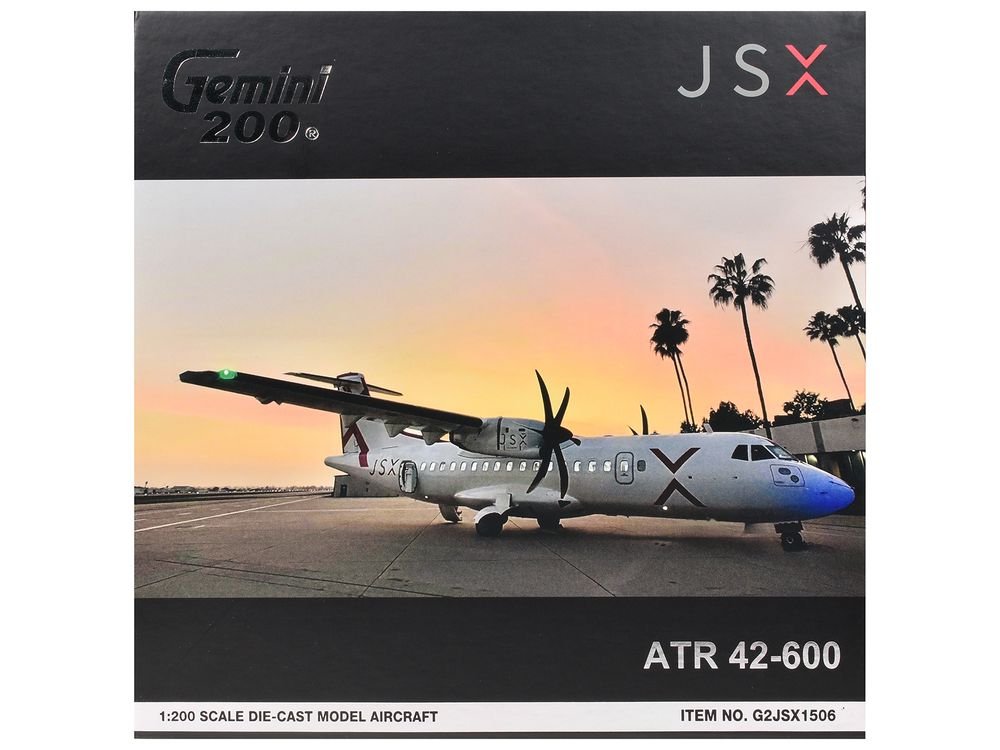 ATR 42-600 Commercial Aircraft "JSX" (N400JX) White with Red Stripes "Gemini 200" Series 1/200 Diecast Model Airplane by GeminiJets view 3
