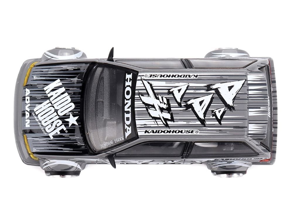 Honda Civic (EF) "Manga V1" Gray Metallic with Graphics (Designed by Jun Imai) "Kaido House" Special 1/64 Diecast Model Car by Mini GT view 5