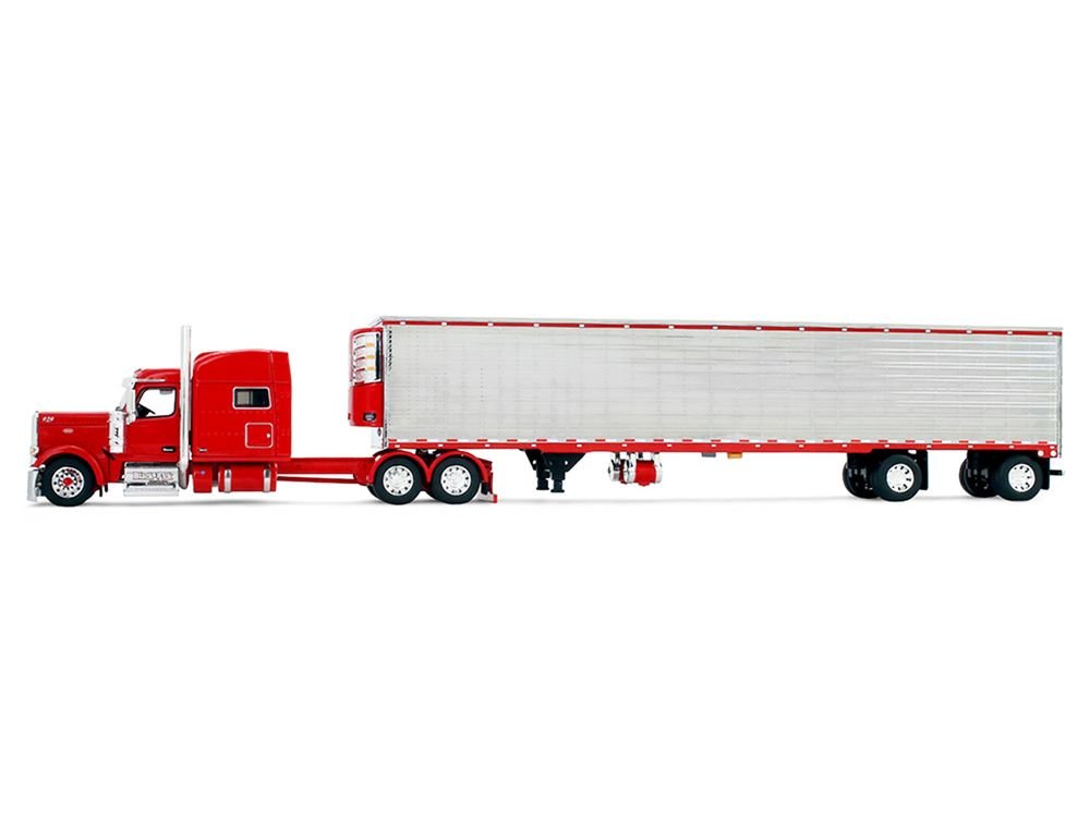 Peterbilt 589 with 78" Mid-Roof Sleeper and 53' Utility Trailer with Reefer "Blackjack Express LLC" Red "Big Rigs" Series II #6 1/64 Diecast Model by DCP/First Gear view 3